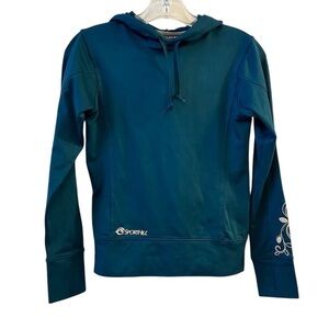 SportHill Women's Blue Hoodie XS Long Sleeve Casual Fall Wear Arm Detail